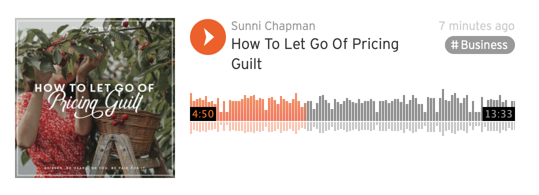 How To Let Go Of Pricing Guilt image, and link to audio of this blog