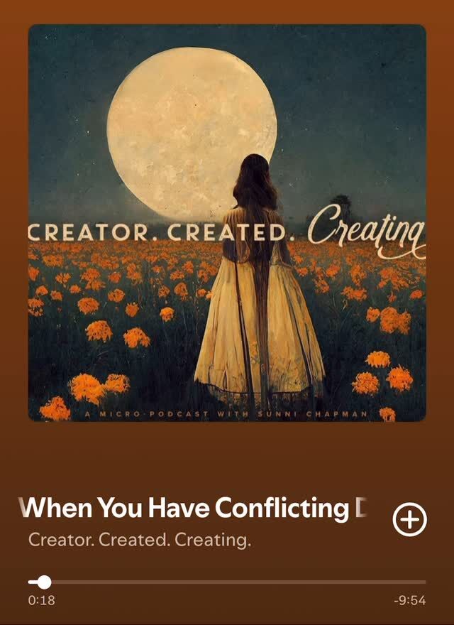 When you have conflicting desires… maybe they’re the same? Newest episode on the podcast about harmonizing inner conflicts, too good not to share the whole thing! But you can find link to my podcast Creator Created Creating in bio. 💛